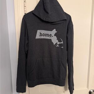 Gray Hoodie with Massachusetts Print